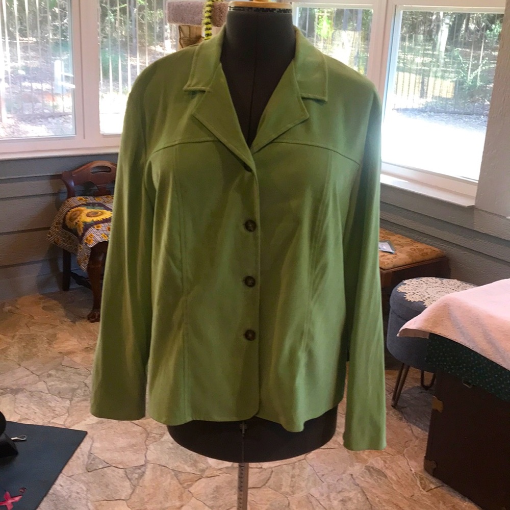 Sag Harbor Green Jacket Shirt Size 18